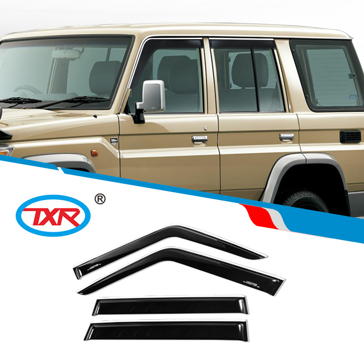TXR aplicable a Land Cruiser LC79 70 Window Visors Ventana Eyebrow