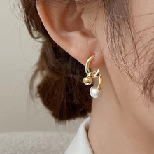 diy配件 S925纯银甜美气质珍珠耳钉耳环空托 半成品耳坠银托材料