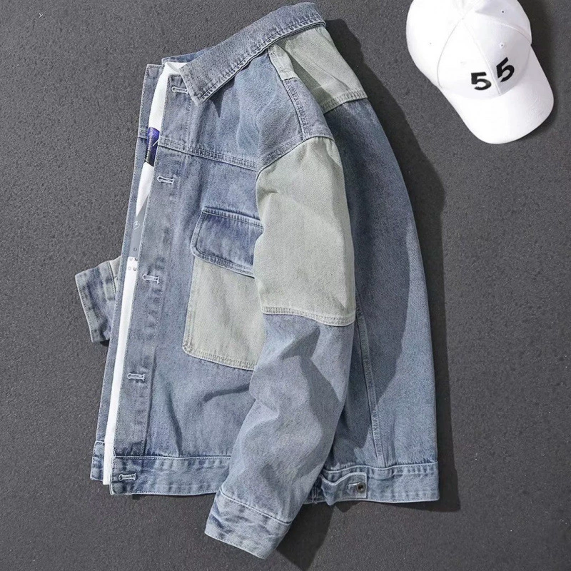 Denim men's autumn thin jacket, slim fit