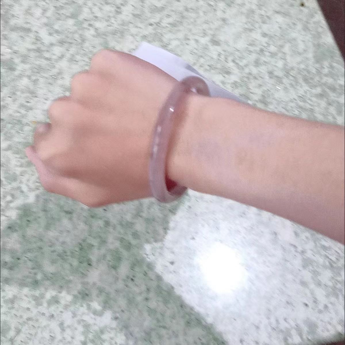 Pequeño Libro Rojo mismo estilo de cristal imitación Jade gruesa barra redonda pulsera Violeta jingle pulsera paso a paso regalo femenino