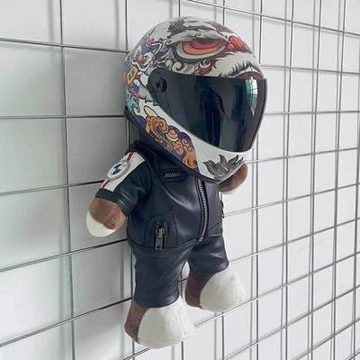 AGV motorcycle gift racing: Motosiklet dəbilqələri - height-28cm-black-bear-m-lion-dance-upgraded-internal-buckle