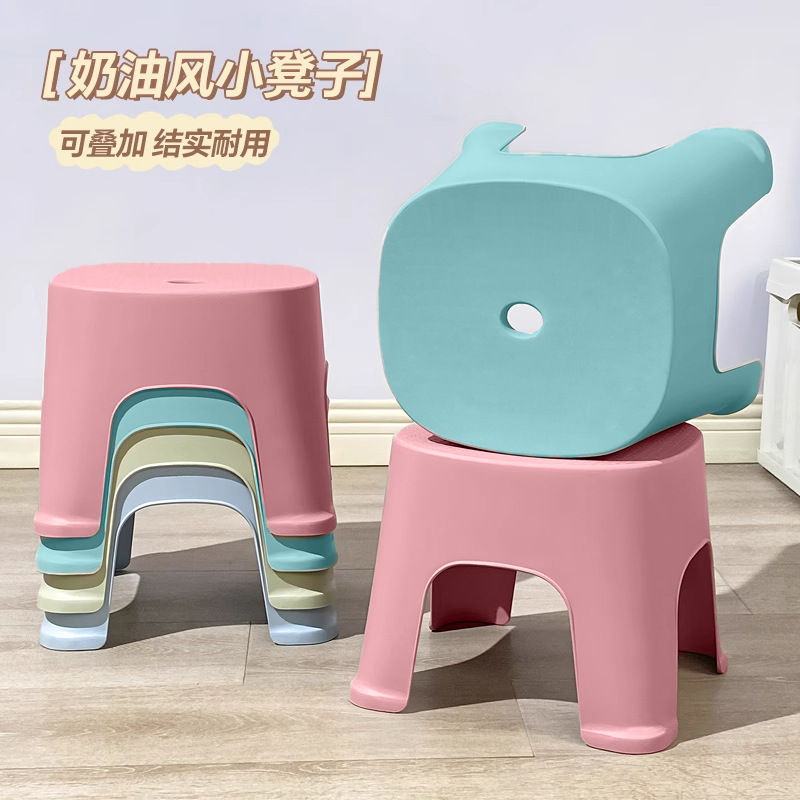 플라스틱 의자, 작은 의자, 낮은 의자, 어린이 만화 의자, 두꺼운 발판, 욕실 미끄럼 방지 가정용 거실 벤치