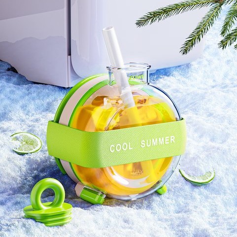 Verano hielo de dopamina de contacto cero presión de deshielo molde de hielo al aire libre taza de paja bebida de ejercicio curling
