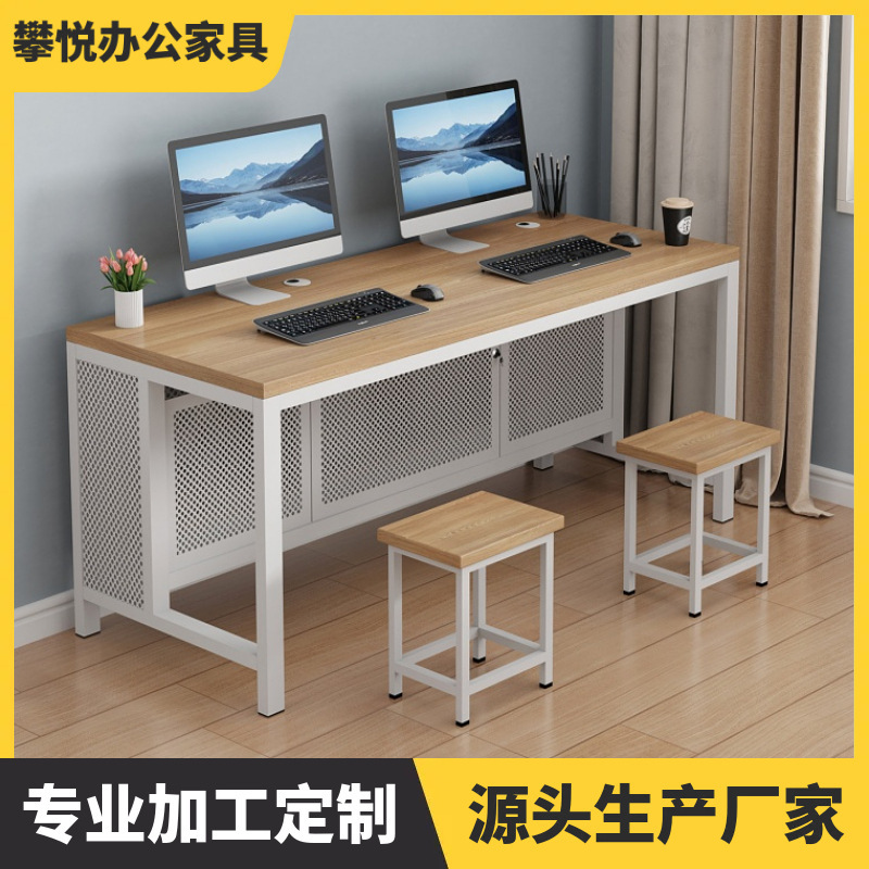 School Computer Room Computer Desks, Training Class Computer Desktop Tables, Primary and Secondary School Classroom Computer Room Double Student Desks and Chairs