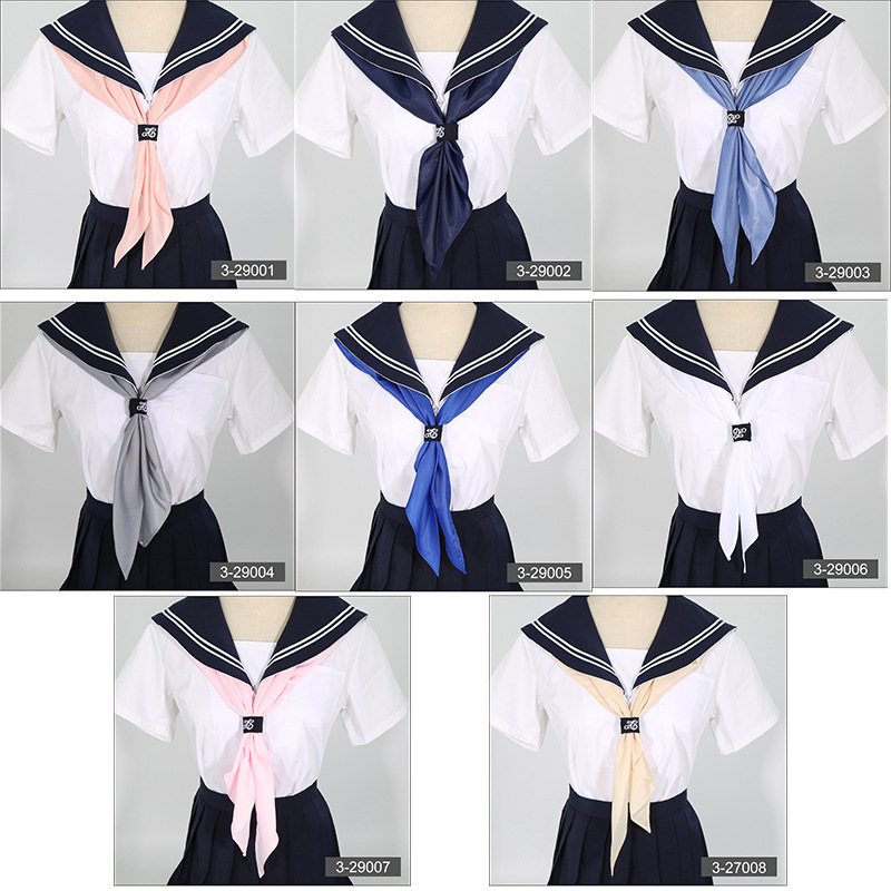 Triangle towel jk sailor suit scarf hand-made solid color Japanese JK uniform large bow tie women's free ring buckle small wholesale