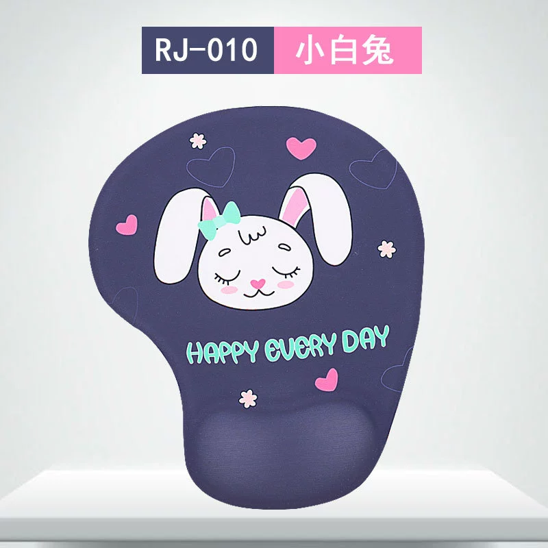 Mouse pad G01 (silicone surface) with soft polyurethane wrist rest, non‑slip, multi‑pattern