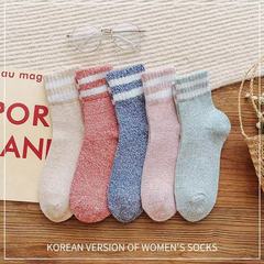秋冬袜子女加厚保暖羊毛袜复古民族风文艺袜居家地板毛巾袜毛线袜