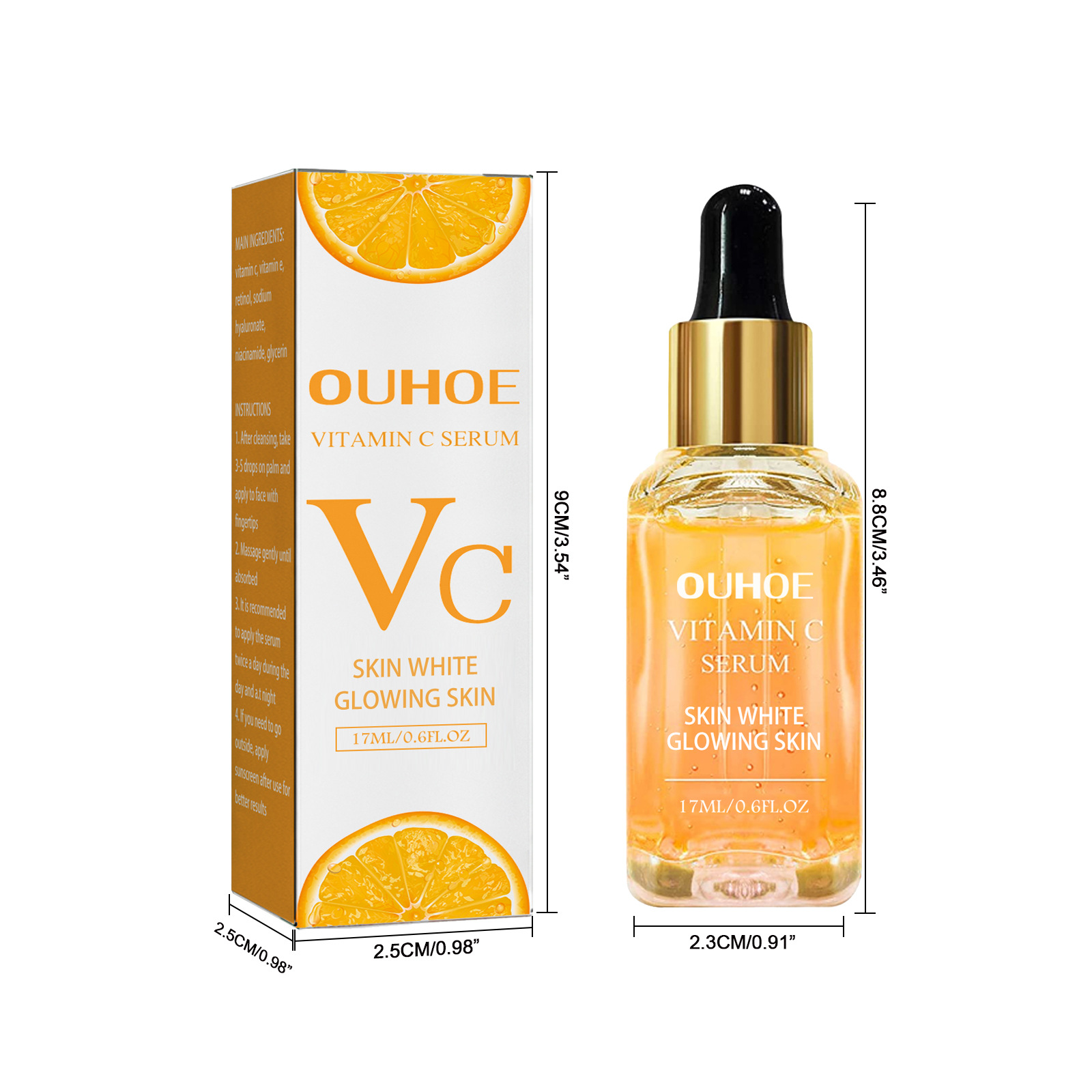 OUHOE Vitamin C Hydratační rozjasňující esence pro rozjasnění, hydrataci, zpevnění a vyhlazení jemných vrásek_voghion.com