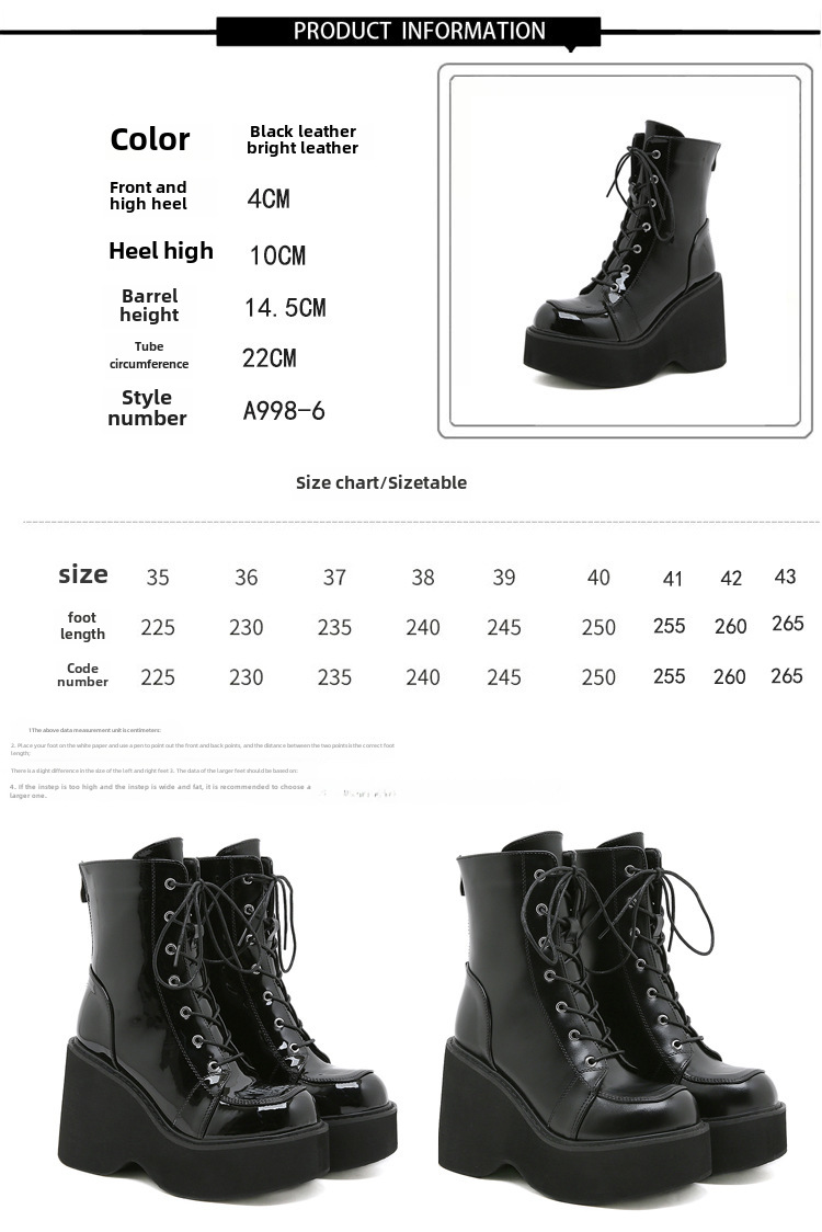 Platform Boots For Women Round Toe Back Zipper Martin Style_voghion.com
