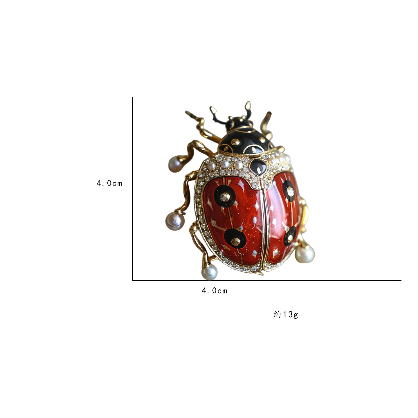 Xi Liang Feizi Original Design Cute Enamel Ladybug Brooch Personalized Fashion Clothing Accessories Insect Corsage