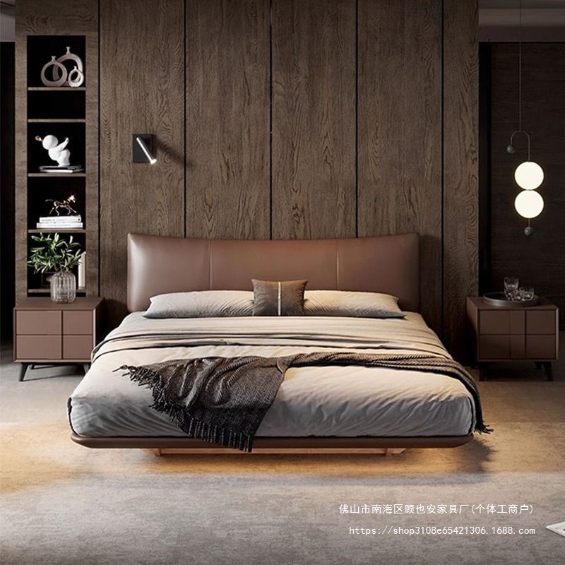 GYA Modern Simple Suspension Bed Ear Bed Drawer Storage High Box Italian Minimalist Retro Style Double Bed Wedding Bed