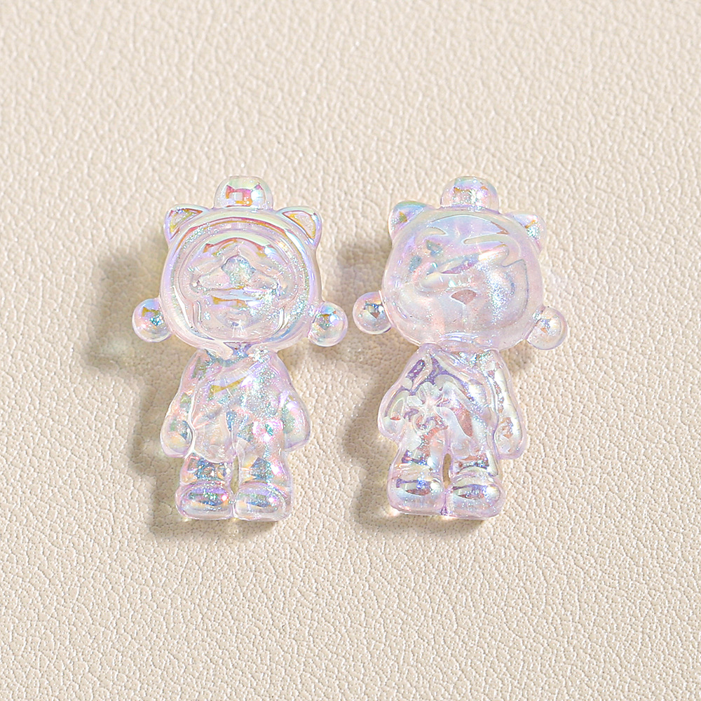 Heidi casa de dibujos animados niña oídos de gato pedículo resina brillante DIY accesorios de cuentas joyería llavero de cadena de teléfono móvil