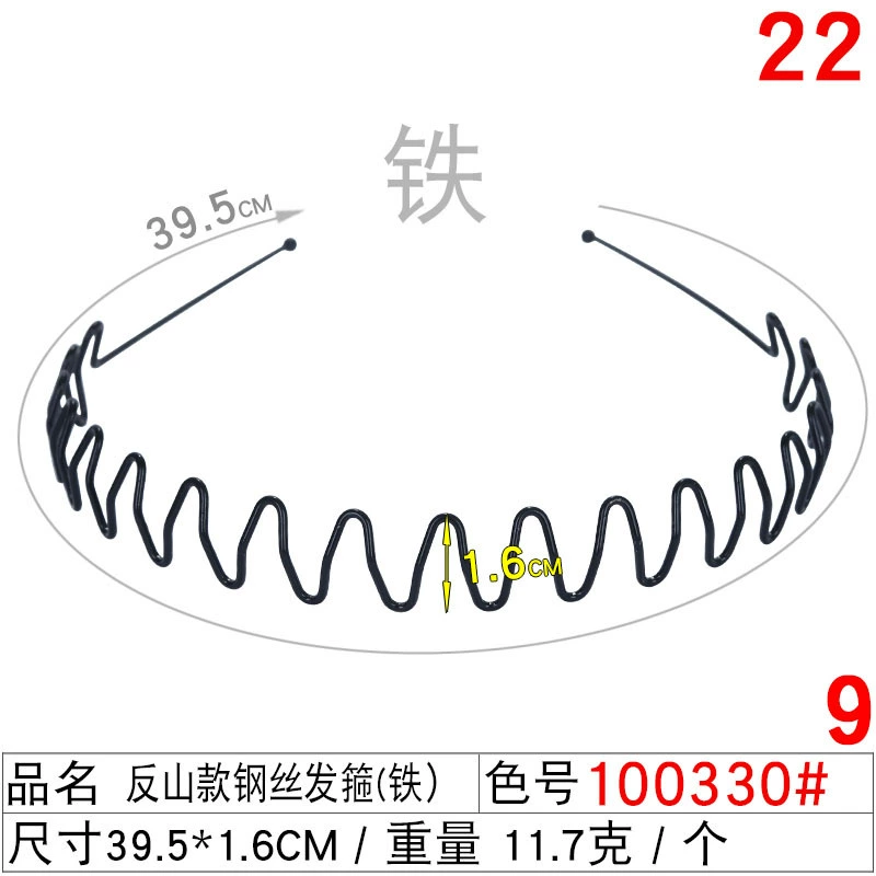 Children's Pilsan Play Car, Korean non-slip black scalloped headband for face washing, handmade, wholesale