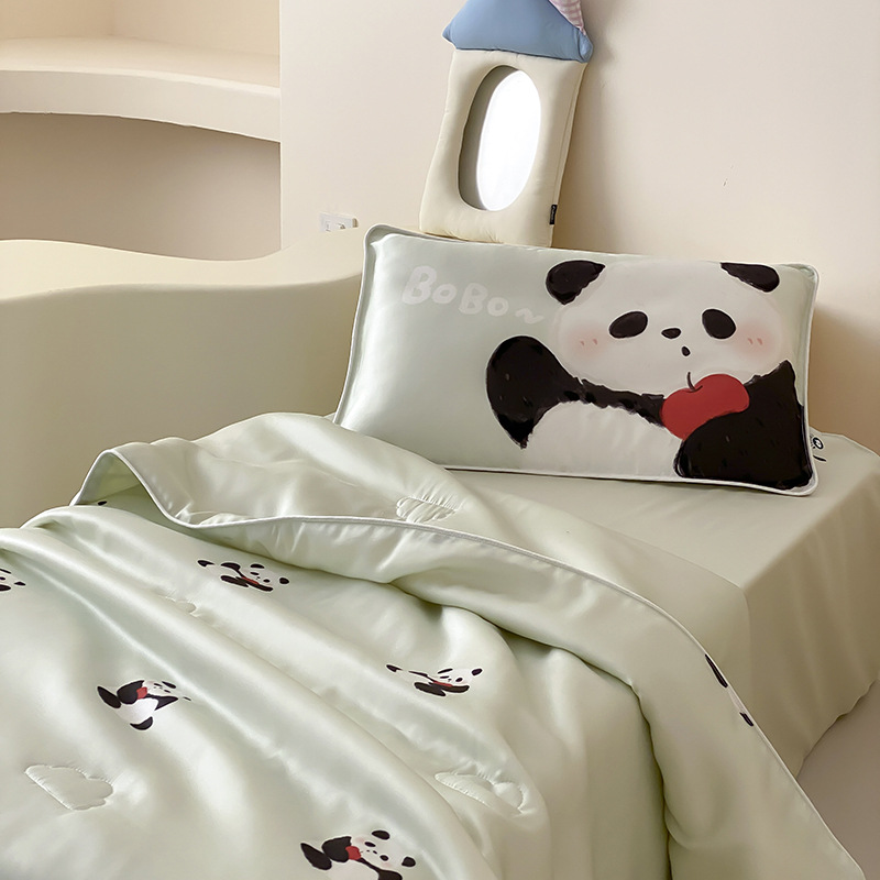 Kindergarten Tencel Baby Summer quilt Lyocell fiber children's room three-piece set with pillowcase