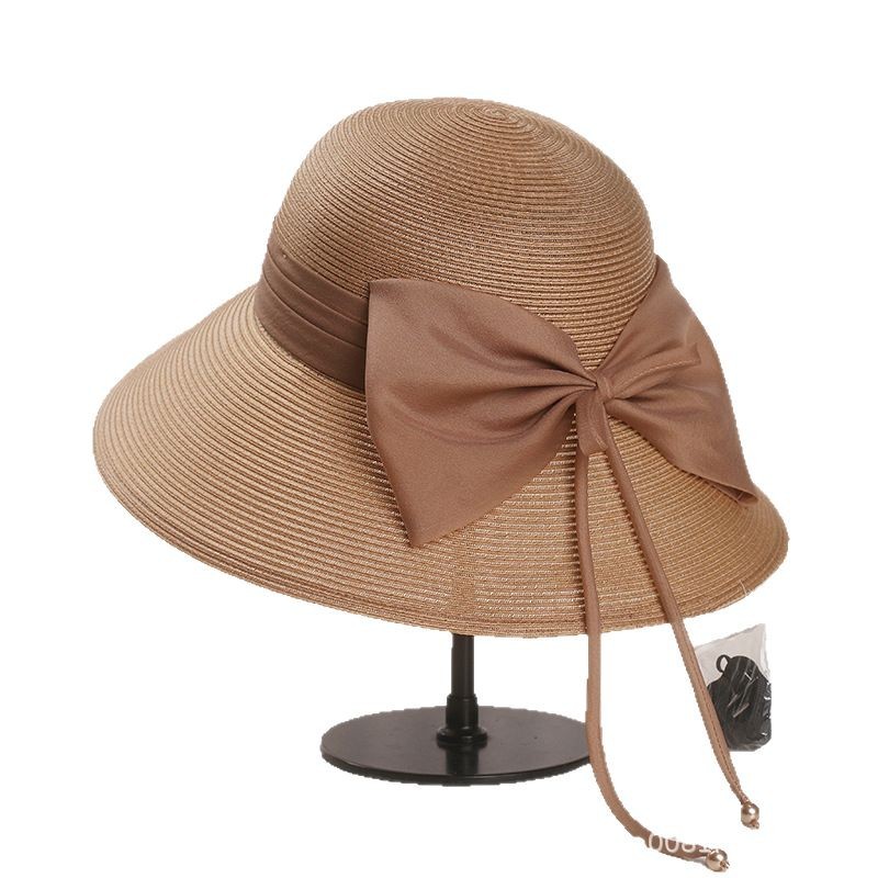 Spring and Summer Hepburn Ohuya Bows Straw Hat Female Beach French…