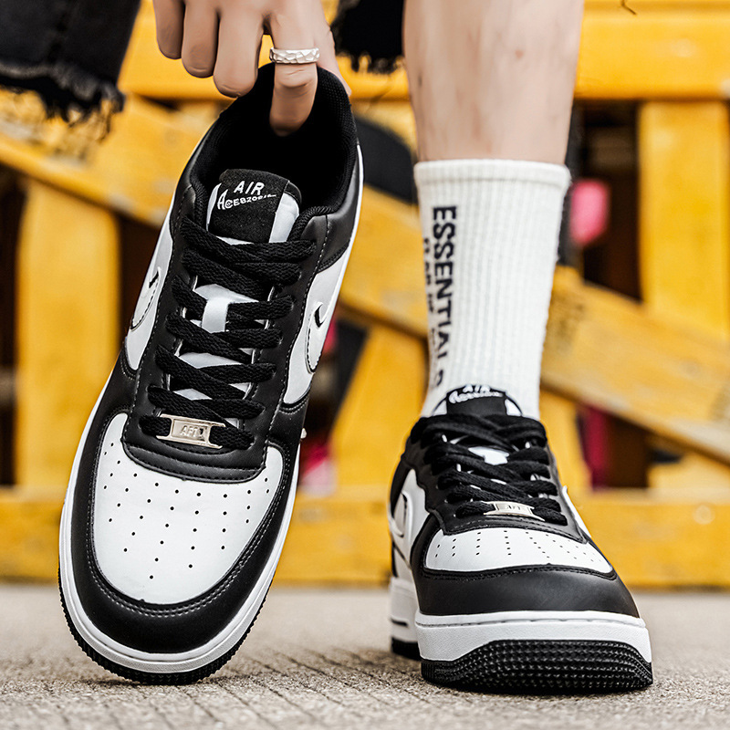 Putian Aj Air Force One Low-Top Sneakers in White, Black, and Gold, Versatile Casual Sports Shoes for Men and Women, White Sneakers for Men
