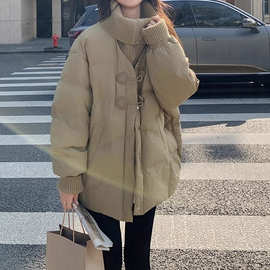 小清新短款加厚羽绒服女2024新款小个子90白鸭绒保暖外套