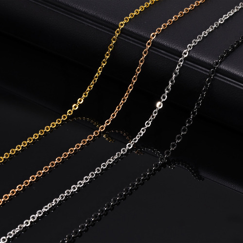 Fashion pendant with chain choker necklace golden steel color O-shaped chain 2mm spring water jewelry NC-073--075