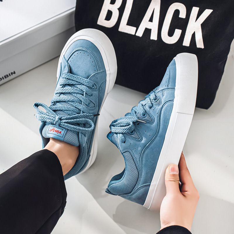 Men's Trendy Shoes 2025 New Low-Top Sneakers Korean Style Versatile Niche Hong Kong Style Haze Blue Loafers Men's Trendy Shoes 2025 New Low-Top Sneakers Korean Style Versatile Niche Hong Kong Style Haze Blue Loafers