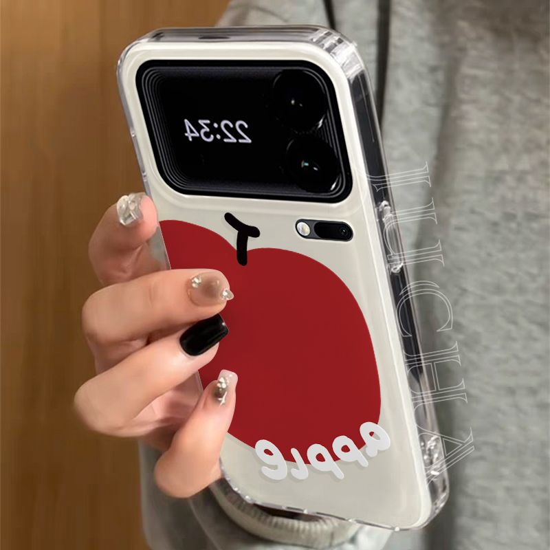 Suitable for Xiaomi 17Promax Mobile Phone Case, High-End and Cute Xiaomi15 New Model 14 Super Big Red Apple English