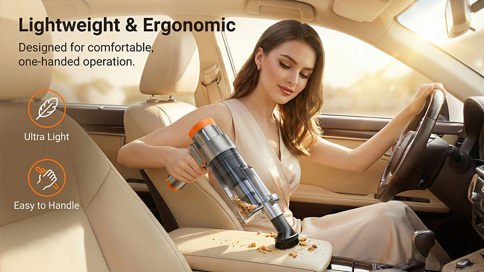 Car Vacuum Cleaner with Super Powerful Suction, Wireless Handheld, Portable, for Car and Home Use, with Blowing and Suction Functions