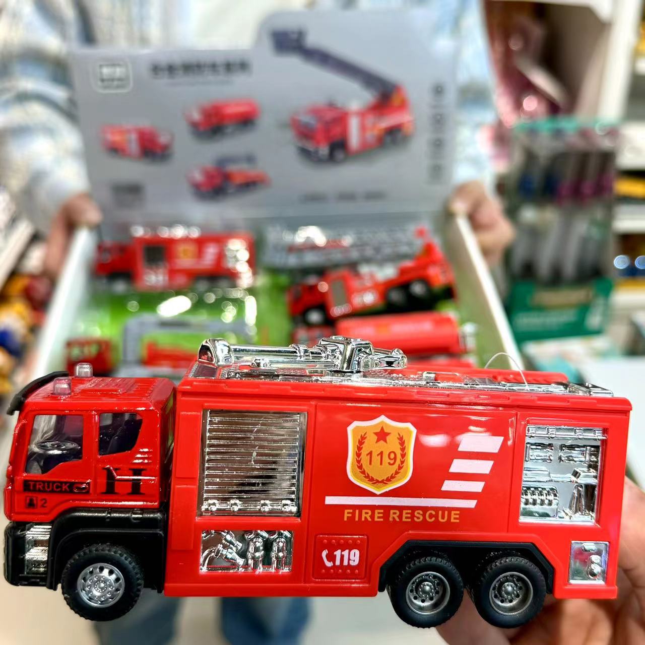 Fire Truck Alloy Version Inertial Engineering Fleet Children's Simulation Fire Truck Toy Model Boy Toy Mini