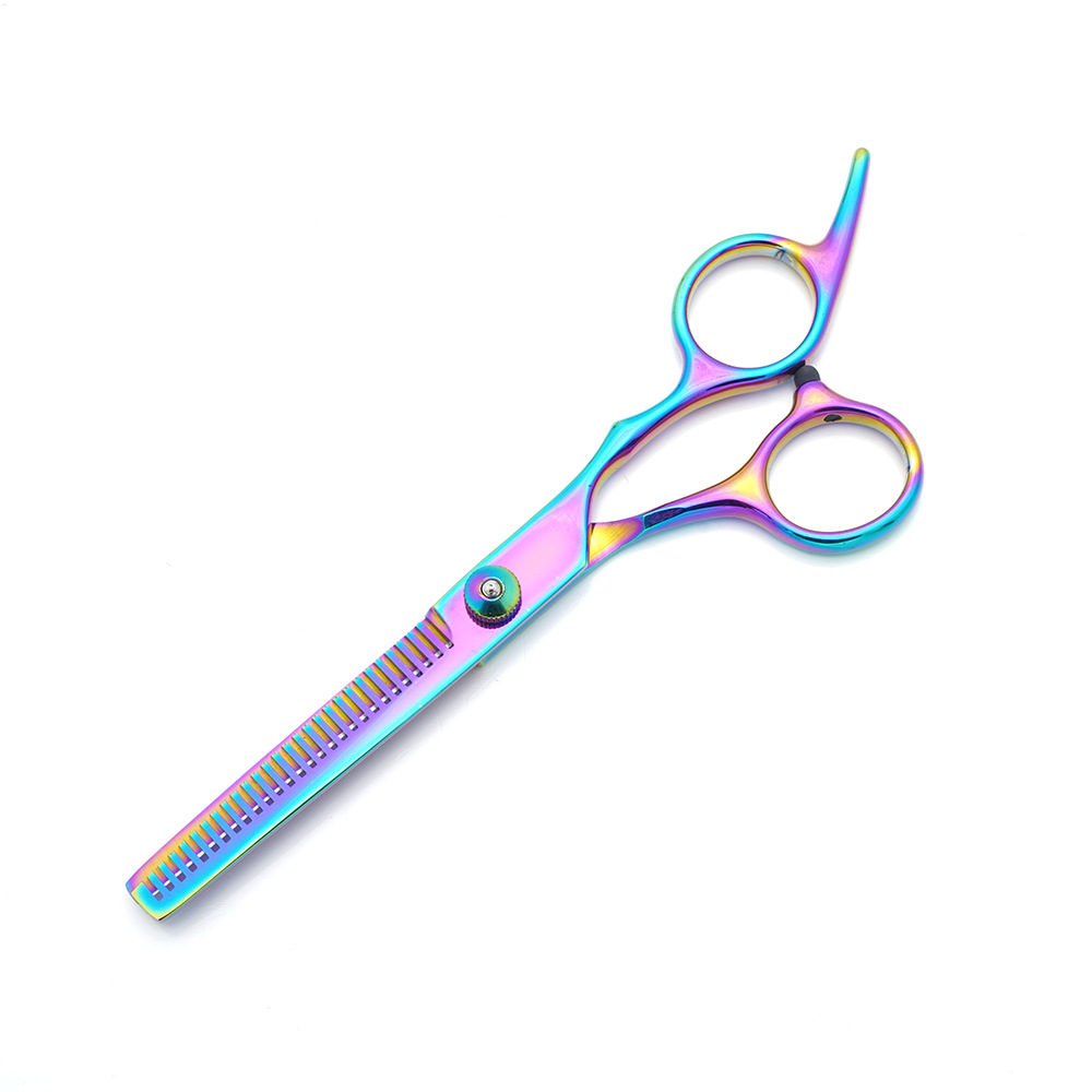 Tijeras de peluquería de 6 pulgadas, negras y doradas, con mango inclinado y de alta calidad, juego de tijeras de peluquería al por mayor para cortar el cabello.