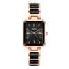 Square quartz swiss watch, light luxury style