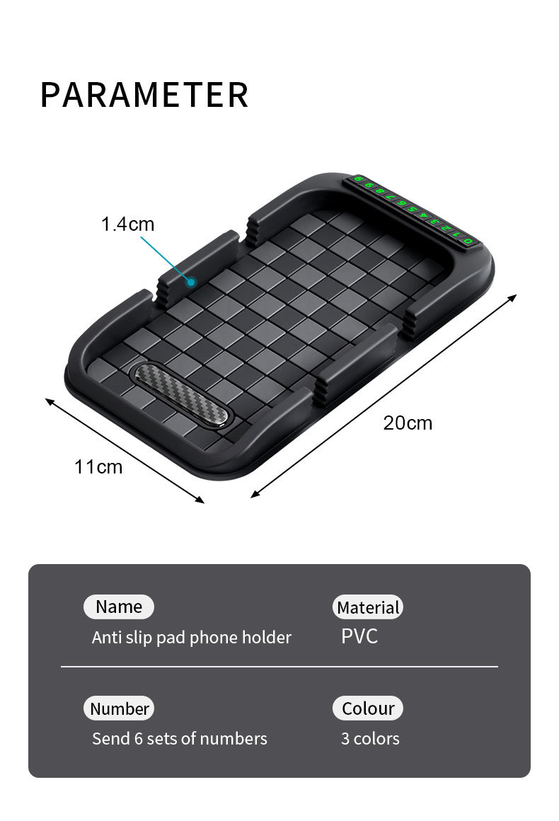 Cross-Border Hot-Selling Car Dashboard Parking Sign, Dashboard Phone Holder, Multi-Functional Anti-Slip Mat