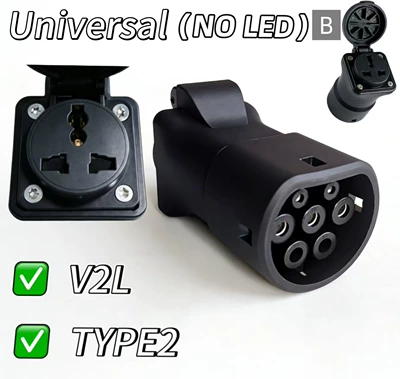 Standard Socket Adapter, Elektrikli avtomobil şarj stansiyaları - anti-theft-european-standard-female-connector-multifunctional-b-no-light