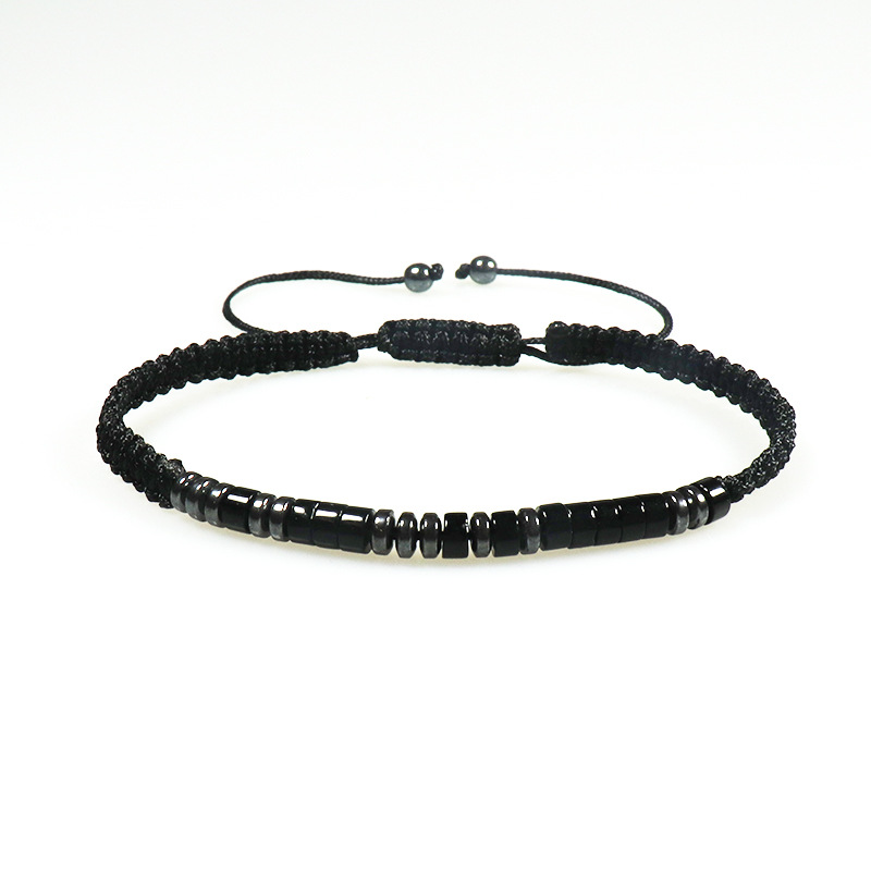 rope, obsidian Material Simple Style Geometric Rope Obsidian Beaded Men's Bracelets Men's Chain Bracelets