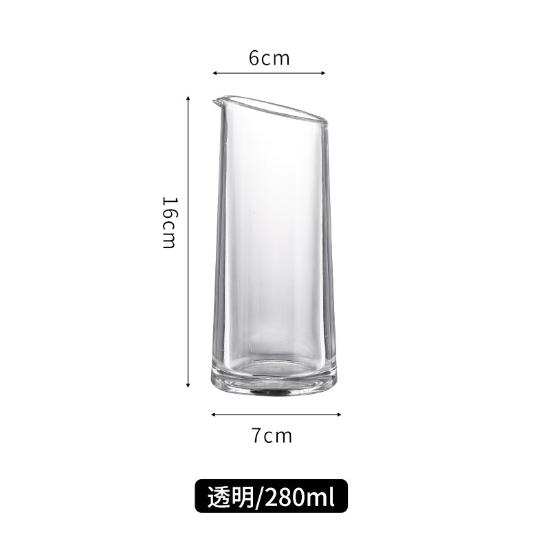 Acrílico cónico botella de vino negro transparente con boquilla botella de plástico barra inclinada botella de jugo botella de vino