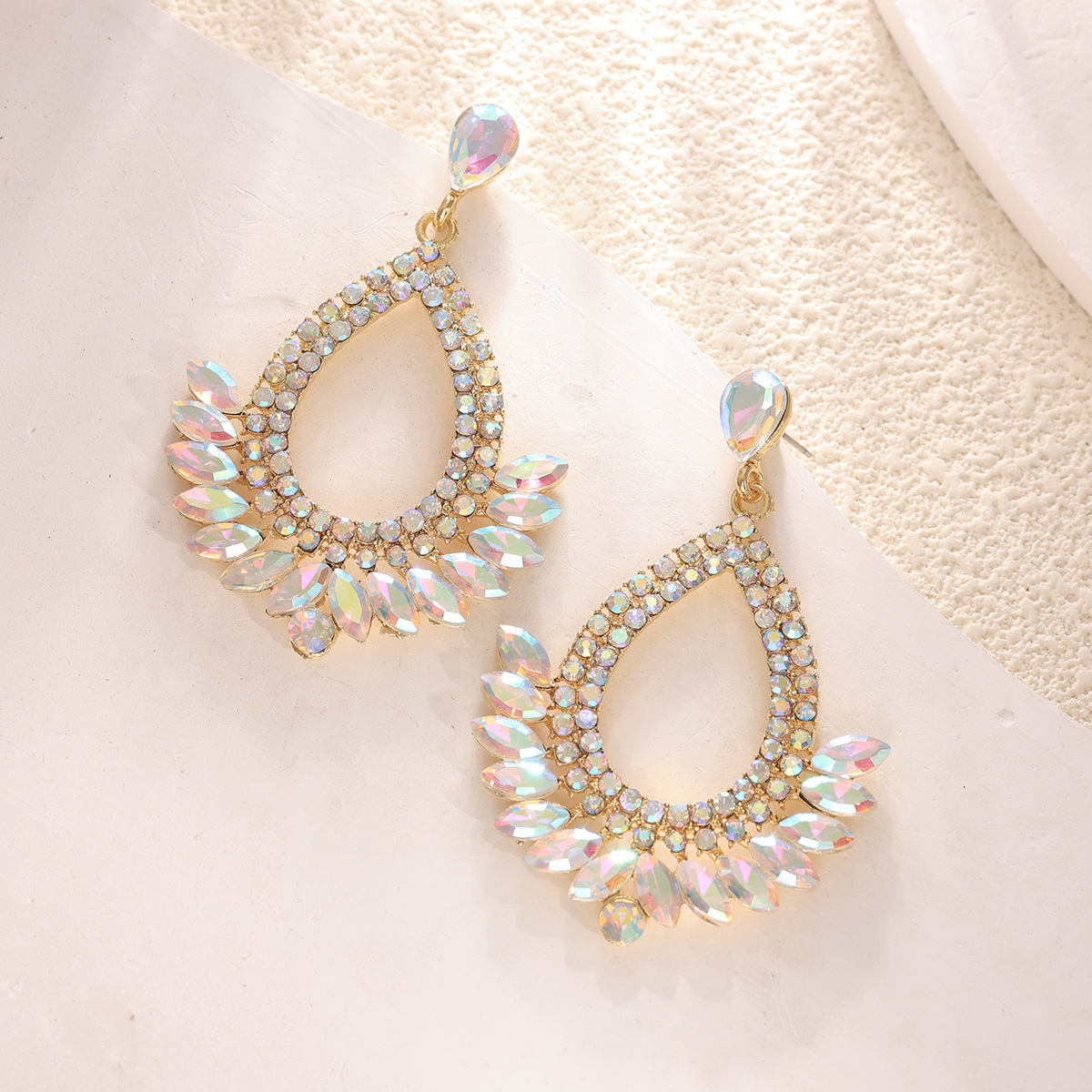 16g Weight Alloy Ear Needle Material Zircon Inlay Material Drop Earrings Classification 1 Pair Quantity Holiday, Daily Occasion Alloy Material Water Droplets Pattern Spring&Summer Season Women's Gender Inlay Design Vacation, Simple Style Style 1 Pair Vacation Simple Style Water Droplets Inlay Alloy Zircon Drop Earrings 6