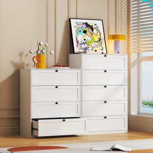 Iron Storage Cabinet Simple Bedroom Bed Drawer Modern Living Room Storage Cabinet Tail Household Floor-Standing Large-Capacity Chest of Drawers