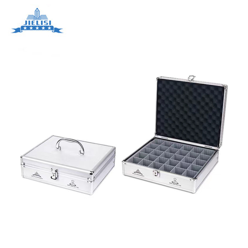 Factory Direct Sale Jelis Aluminum Alloy Stamp Box Wholesale with Hand Strap and Lock, Assembled Stamp Storage Box