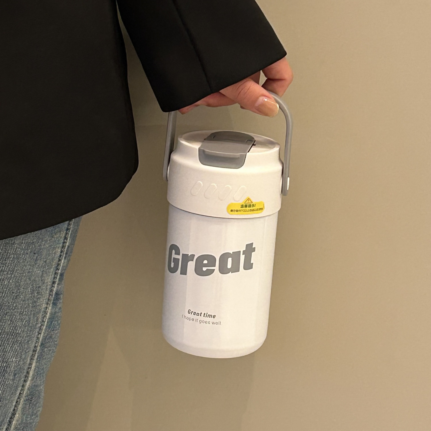 316保温杯学生不锈钢吸管杯新保冷水杯带提手保温水杯高颜值杯子