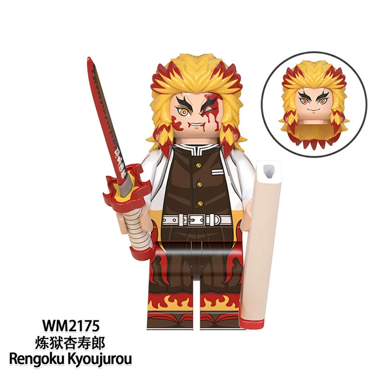 WM 6116 Anime Board Mini Figures Set 4.5cm Tanjiro Nezuko Giyuu Shinobu Rengoku Akaza Zenitsu Inosuke