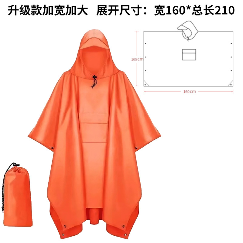Comercio exterior impermeable al aire libre tres en uno poncho 210T poliéster PU viaje senderismo capa montañismo pesca capa impermeable