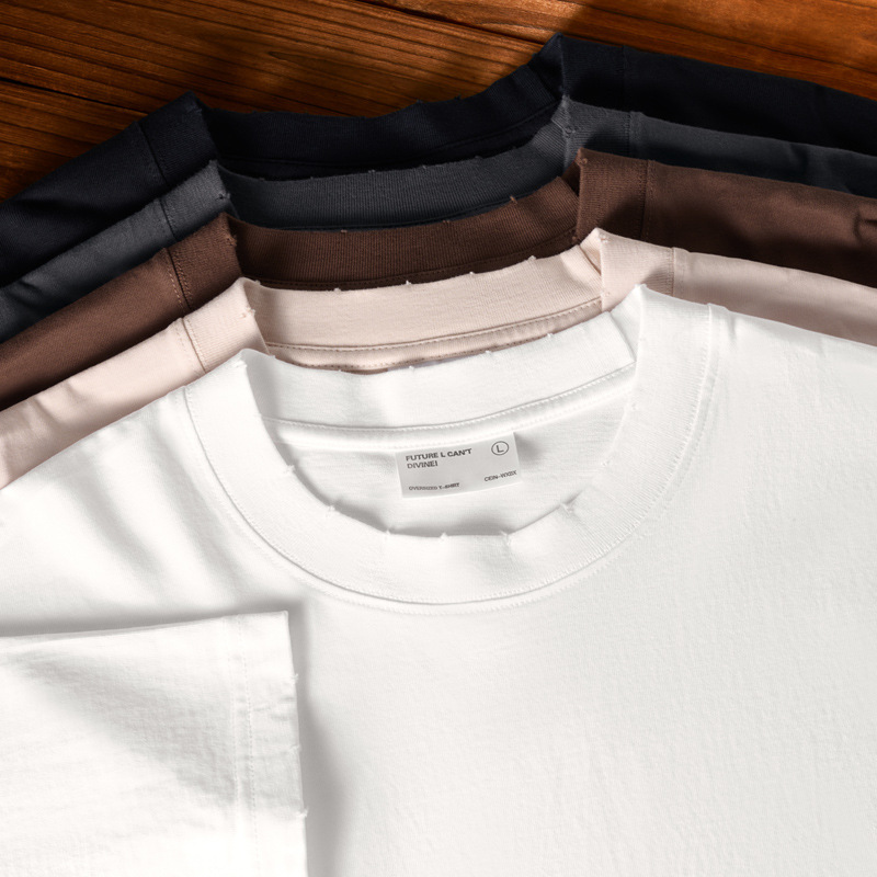 Solid Color Hole Design Sense Short-sleeved T-shirt Men's Summer Heavy-weight Pure Cotton Trendy Brand Boys High-end Sense Loose Casual tee Solid Color Hole Design Sense Short-sleeved T-shirt Men's Summer Heavy-weight Pure Cotton Trendy Brand Boys High-end Sense Loose Casual tee