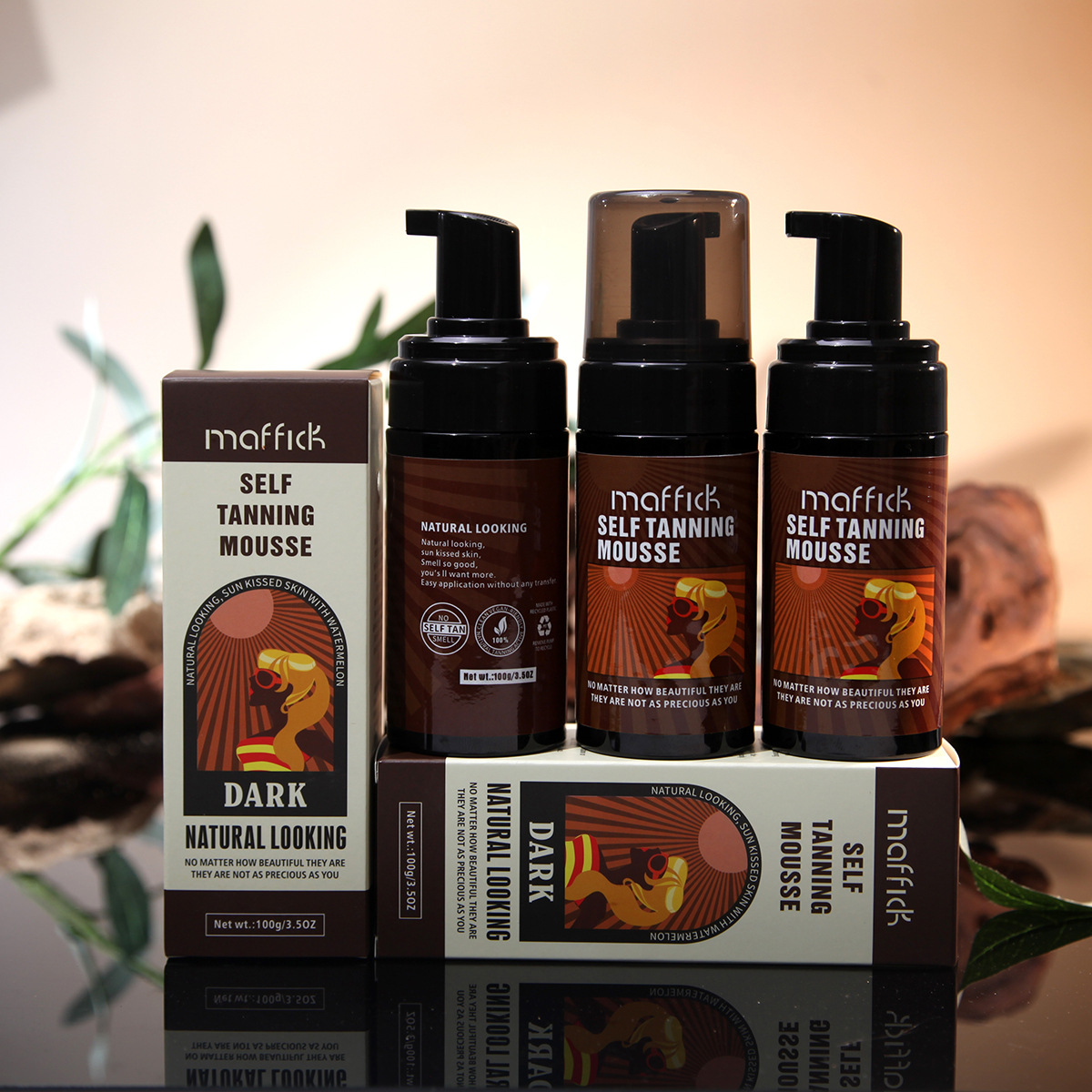 跨境MAFFICK 美黑慕斯助晒乳古铜色小麦色肌肤免晒浴tanning