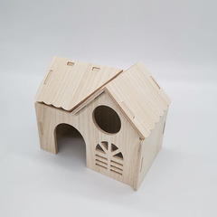 Hamster Hideaway Anti-Biting Climbing Training Bedding Goldfish Bear All-Season Toys Furniture Wooden House Small Villa