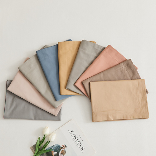 A solid-color 100% cotton pillowcase, one 100% cotton bed sheet, one bed skirt, 100 pieces of velvet for autumn and winter, a pair of 48*74cm single-sized ones