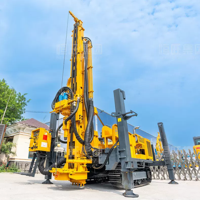 气动水井钻机600米深水井打井机履带钻井机地源热泵气动打井机