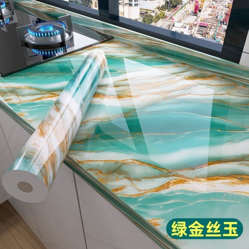 Cocina de mármol a prueba de agua a prueba de aceite pegatinas resistentes a altas temperaturas papel pintado autoadhesivo gabinete de cocina hogar a prueba de humedad estufas renovación papel pintado