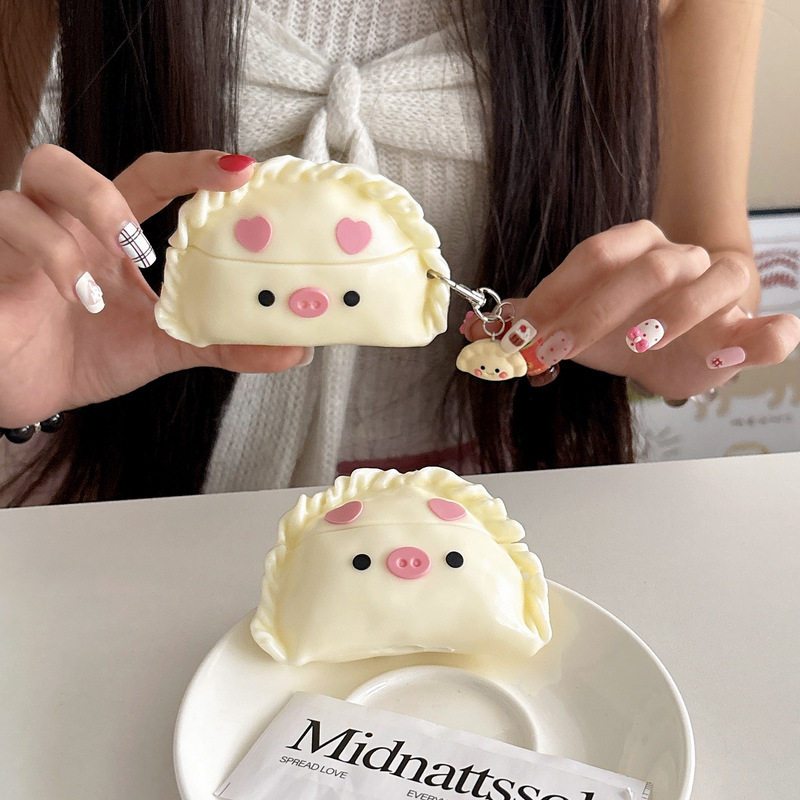 Piggy Dumpling Is Suitable for Apple AirPods New 4Th Generation Bluetooth 3 Headphone Protective Cover Pro/Pro2 Pendant 1/2 Soft Piggy Dumpling Is Suitable for Apple AirPods New 4Th Generation Bluetooth 3 Headphone Protective Cover Pro/Pro2 Pendant 1/2 Soft