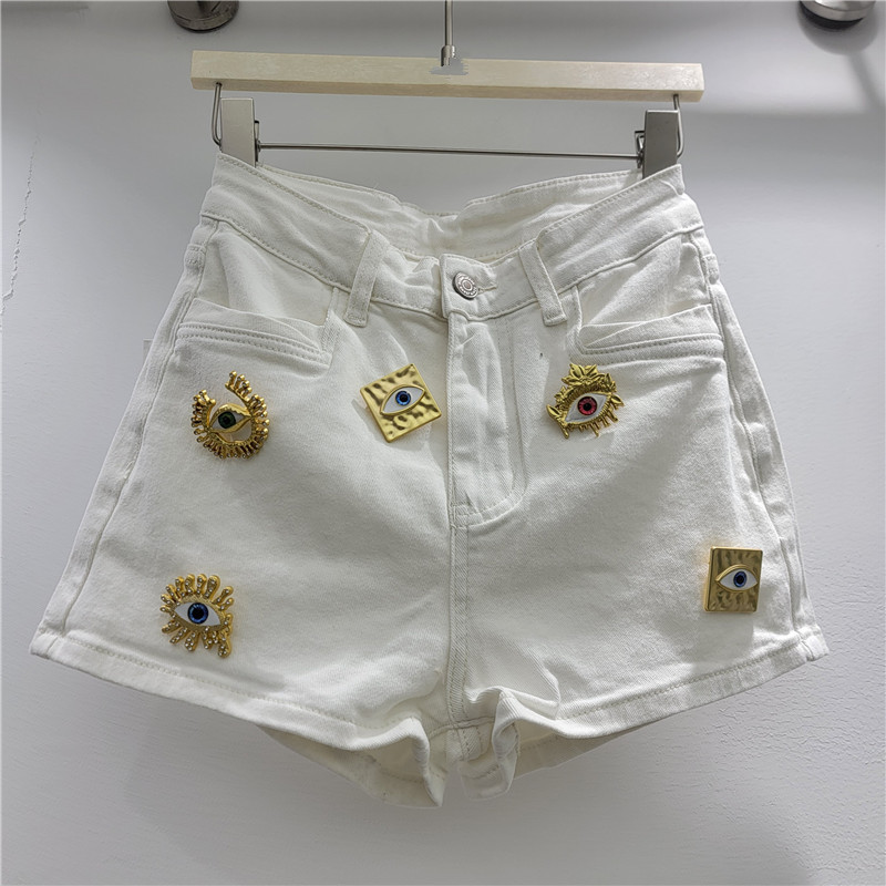 Pantalones Cortos de Mezclilla de Poliéster con Botones para Verano image 6