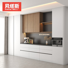 杭州全屋定制厨房餐边柜靠墙一体置物架现代简约客厅吧台定做