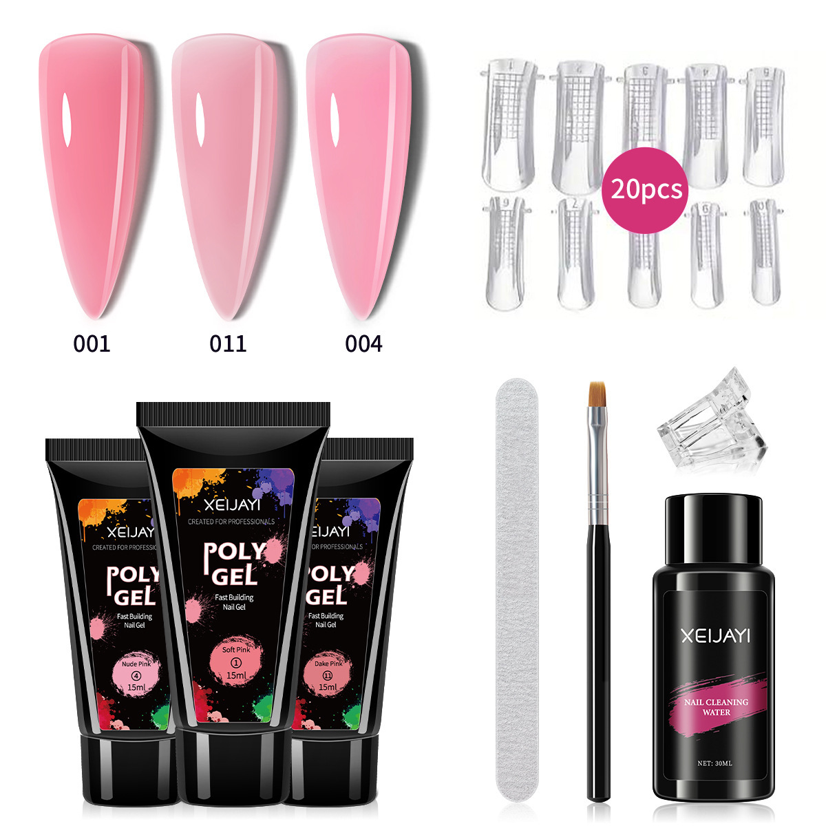 Nail tools suit extension glue fast paper-free tray model cleaning water nail file nail clip phototherapy nail polish