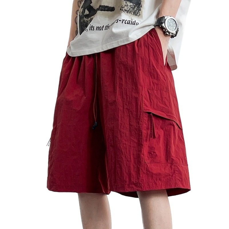 S - 5XL tamaño más grande pantalones de nylon de cinco puntos de hielo seco rápido pantalones cortos de hielo de playa de hombre pantalones casuales delgados pantalones de protección solar hielo