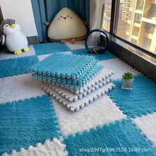 毛绒床边地毯卧室ins风儿童房间全铺家用泡沫拼接地垫阳台奶油